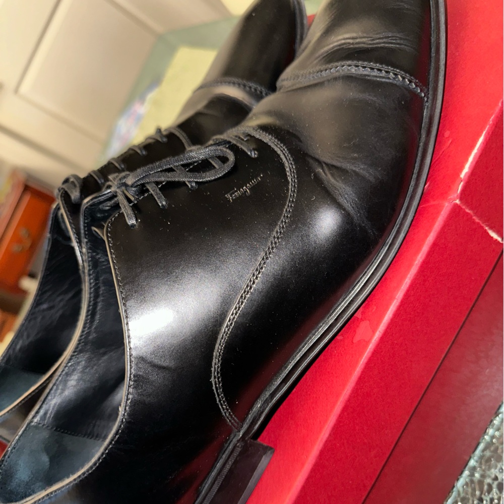 Salvatore Ferragamo Remigio Cap Toe Black 11.5 M $381 9/2014